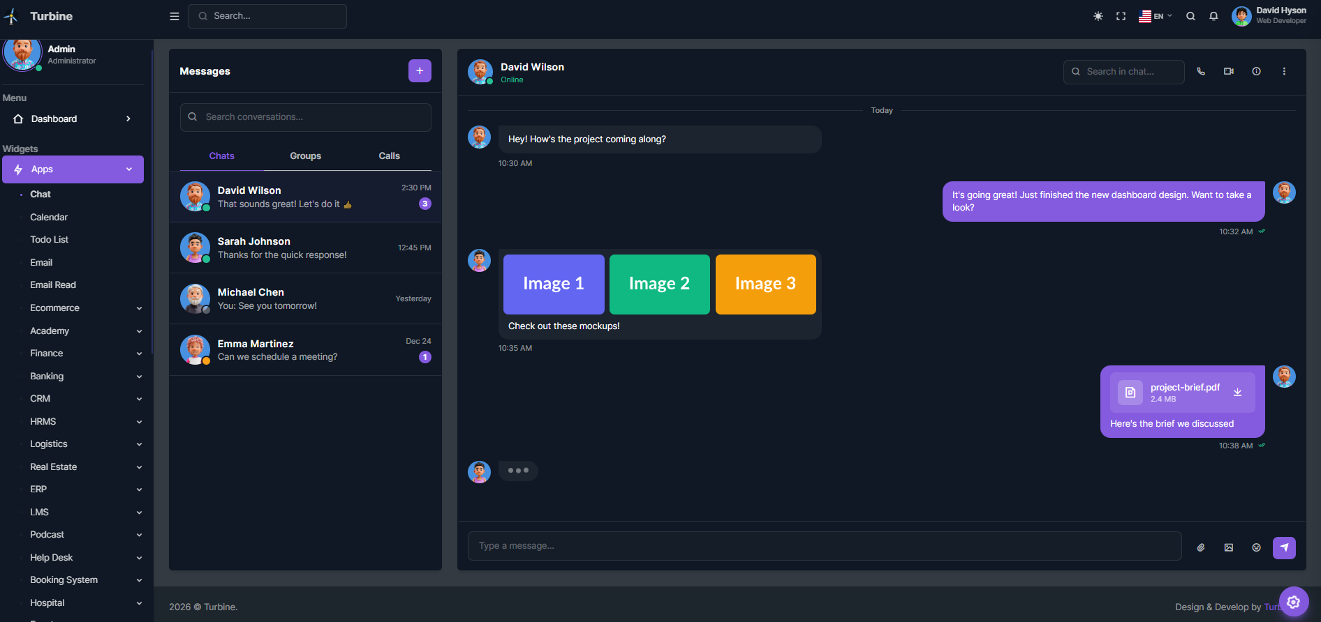 Chat Application Admin Template Laravel